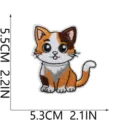 Süßes Schildpatt-Katze Stickerei Aufnäher DIY Bügelbild für Kleidung Taschen Deko. - Orange Weiß Schwarze Katze (X31XM-09-07)