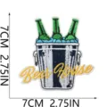 Summer beer ice bucket embroidered patch, cute decorative clothing badge, 7cm size app. - Ice Bucket Beer Style (W27PJ-16-05)