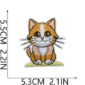 Süßer Katzen Stickaufnäher für Kleidung und Taschen, hochwertige DIY Stickerei Abzeichen. - Sitzende Orange Katze (X31XM-09-08)