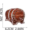 Detailed view of the beer barrel embroidery patch with fine stitching and clear size. - Beer Barrel Style (W27PJ-17-11)