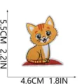 Süßer orangefarbener Katzen-Bestickter Aufnäher zum Aufbügeln für Kleidung, Taschen DIY. - Tigerkatze auf Kissen (X31XM-09-09)