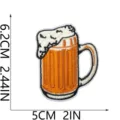 Dekorativer Bierkrug Stickerei Aufnäher mit Schaumstoff Detail, Kleidung Zubehör, 5x6.2cm. - Bierglas Stil (W27PJ-13-06)