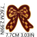 Embroidered bow patch iron-on applique for clothing, jackets, backpacks, and DIY fashion crafts. - X27SD-19-30