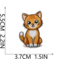 Süßer orangefarbener Katzen-Bestickungsflicken für DIY-Kleidung und Taschen-Dekoration. - Orange Weiß Kleine Katze (X31XM-09-10)