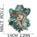 Western cowgirl embroidered patch iron on badge for denim jacket jeans hat DIY decoration - Western Cowgirl Style (C28TQ-19-15)