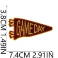 Embroidered game day pennant patch detail, fabric applique for clothing, DIY decorative badge. - X27SD-088-31