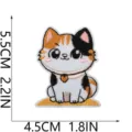 Süßer dreifarbiger Katzen Stickaufnäher für DIY Kleidung und Rucksack Dekoration Details - Niedliche Glückskatze (X31XM-09-13)