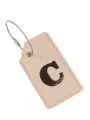 Etichetta per bagaglio in pelle PU con anello in filo d'acciaio e lettera C per valigia. - Lettera C