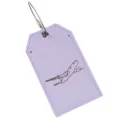 Etichetta per valigia in pelle PU viola con cavo metallico e motivo aereo accessorio ID - Viola chiaro