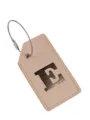 Elegante etichetta per valigia in PU con cavo in acciaio e lettera E dorata variante. - Lettera E