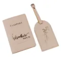 PU leather passport holder and luggage tag set beige travel accessories set new - Khaki