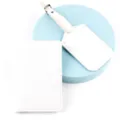 Set porta passaporto ed etichetta valigia in pelle Saffiano bianca organizer viaggio. - Portapassaporto E Etichetta Per Bagagli / Bianco
