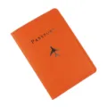 Custodia per passaporto in pelle PU arancione copertina protettiva organizer da viaggio - arancio-rosso