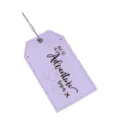 Etiqueta de equipaje de cuero PU violeta con cable de acero, identificador de maleta. - Violeta Claro