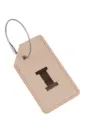 Etichetta bagaglio in pelle PU con cavo in acciaio e lettera dorata I, design elegante. - Lettera I