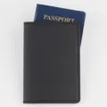 Custodia per passaporto in pelle PU nera tinta unita minimalista copertina protettiva viaggio - Nero