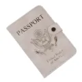 Copertura passaporto in pelle PU con chiusura magnetica, portafoglio da viaggio beige. - Grigio chiaro