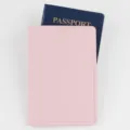 Copertina per passaporto in pelle PU rosa con cuciture ordinate, porta documenti utile. - Rosa