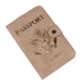 Kunstleder Reisepasshülle Schutzhülle mit Kartenfächern und Druckknopfverschluss. - Khaki