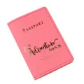 Copertina passaporto in pelle PU rosa con citazione dorata viaggio portadocumenti chic. - rosa fluorescente
