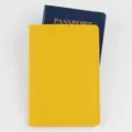 Custodia per passaporto in ecopelle PU gialla, porta documenti da viaggio impermeabile. - giallo limone