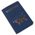 Blauer PU-Leder Reisepasshülle mit goldenem Weltkarten-Design, Reisekarten-Etui. - Marineblau