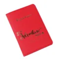 Custodia passaporto in ecopelle PU rossa con citazione viaggio dorata organizer documenti - Rosso