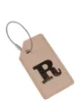 Etichetta per bagaglio in pelle PU con cavo d'acciaio resistente e design con lettera R per valigia. - Lettera R
