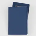 Custodia per passaporto in pelle PU blu, organizer minimalista per documenti da viaggio impermeabile. - Blu navy