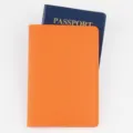 Custodia per passaporto in pelle PU arancione, elegante organizer da viaggio e custodia. - Arancione