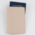 Custodia per passaporto in pelle PU monocolore, cover protettiva impermeabile, porta documenti. - Kaki