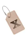 Etichetta per valigia in pelle PU con cavo metallico e lettera X, accessorio da viaggio. - Lettera X