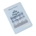 Hellblaue PU Leder Reisepasshülle mit Macau Motiv und praktischem Kartenfach Design. - Hellblau