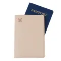 Étui de passeport en cuir PU rose avec motif d'avion brodé organisateur de documents de voyage. - Kaki