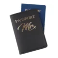 Copertina per passaporto in pelle PU, elegante custodia protettiva per passaporto dorata - Nero