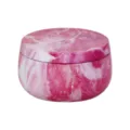 Contenedor de metal de mármol rosa para velas aromáticas, té y dulces pequeños. - Mármol Rosa (E230)