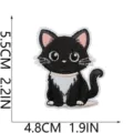 Süßer schwarz-weißer Katzen Stickerei Aufnäher DIY Kleidung Taschen Deko Abzeichen. - Schwarz-Weiß-Katze (X31XM-09-14)