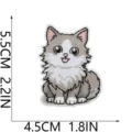 Süßer Katzen Stickerei Aufnäher für Kleidung Taschen DIY Dekoration, grau-weiße Katze. - Grau-Weiße Katze (X31XM-09-18)
