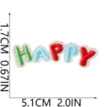 Bunte happy Stickerei Aufnäher Bügelbild Applikation für Kleidung Jacke Rucksack Dekoration - HAPPY Buchstabe (S27QE-048-02)