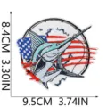 Amerikanischer Retro-Angeln-Schwertfisch-Stickerei-Aufnäher für Jeansjacke Rucksack - Schwertfisch Flagge Stil (W34DY-21-04)