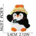 Cute penguin embroidered patch with winter hat and camera iron on badge for clothing decor - Camera Penguin (S27QE-11-05)