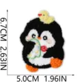Cute penguin embroidered patch for clothing, DIY iron-on applique for jackets and bags. - Little Yellow Duck Penguin (S27QE-1-06)
