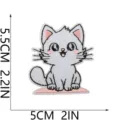 Süße Katzen Stickerei Aufnäher zum Aufbügeln DIY Abzeichen für Kleidung Taschen Deko Applikation - Rosa Ohr Rötliche Katze (X31XM-09-23)