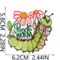 Cute bookworm embroidered patch iron on clothing repair badge apparel accessory 5.8x6.2cm - Bookworm Style (W27XC-125-08)