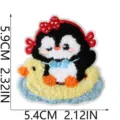 Cute penguin iron-on patch embroidered badge clothing accessory cartoon DIY decoration cute style - Swim Ring Penguin (S27QE-11-11)