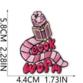 Cute bookworm embroidered iron-on patch for clothing repair, DIY apparel decoration details. - Bookworm Style (W27XC-092-09)