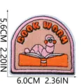 Cute book worm embroidered patch iron on apparel clothing repair decorative badge appliqué - Bookworm Style (W27XC-14-11)