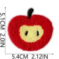 Cute red apple embroidered patch, soft plush DIY clothing accessory with clear size 5.1cm - Apple Shape (S27QE-068-14)