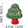 Christmas tree embroidery patch plush cute clothing decoration DIY iron on badge 5.1cm - Christmas Tree Shape (S27QE-075-15)