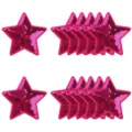 Patchs brodés étoile en sequins roses, appliques thermocollantes brillantes pour vêtements et sacs. - Rose Vif Plein Set de 12 / Rose rouge